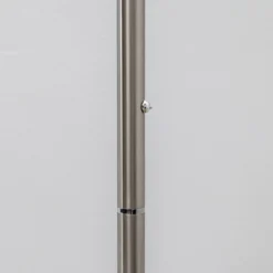 Lámpara de pie LED Lindby Malea, color níquel, atenuable, 180 cm