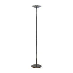 Lámpara de pie LED Lindby Malea, color cromo, atenuable, 180 cm