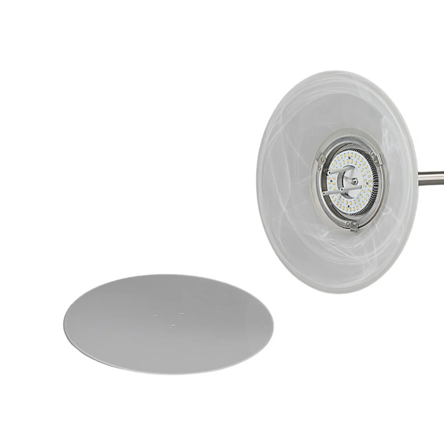 Lámpara de pie LED Lindby Ragna, brazo de lectura, níquel, atenuable