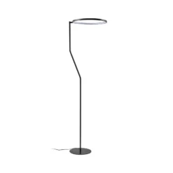 Lámpara de pie LED Lindby Rayón, negro, metal, altura 150,3 cm