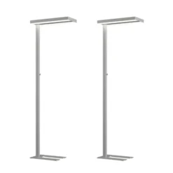 Lámpara de pie LED Logan Basic de Arcchio,juego de 2, plateada, 6000 lm