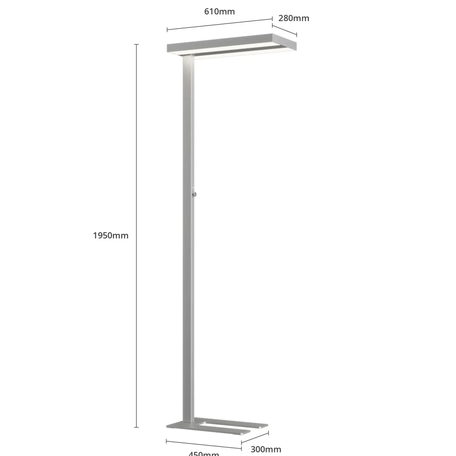 Lámpara de pie LED Logan Basic de Arcchio, plateada, 6000 lm, atenuable