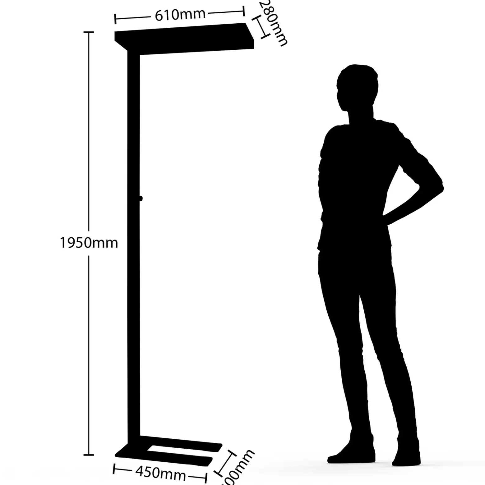Lámpara de pie LED Logan Pro de Arcchio, negra, con sensor, atenuable