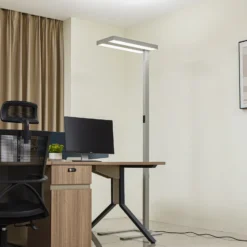 Lámpara de pie LED Logan Ultra HCL CCT de Arcchio, plateada, atenuable