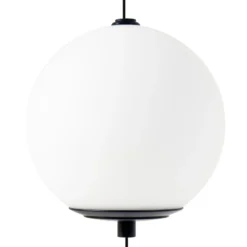 Lámpara de pie LED Lucande Darrow, negro/ópalo, cristal, atenuable