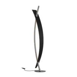 Lámpara de pie LED Lucande Marija, negra, metal, altura 140 cm