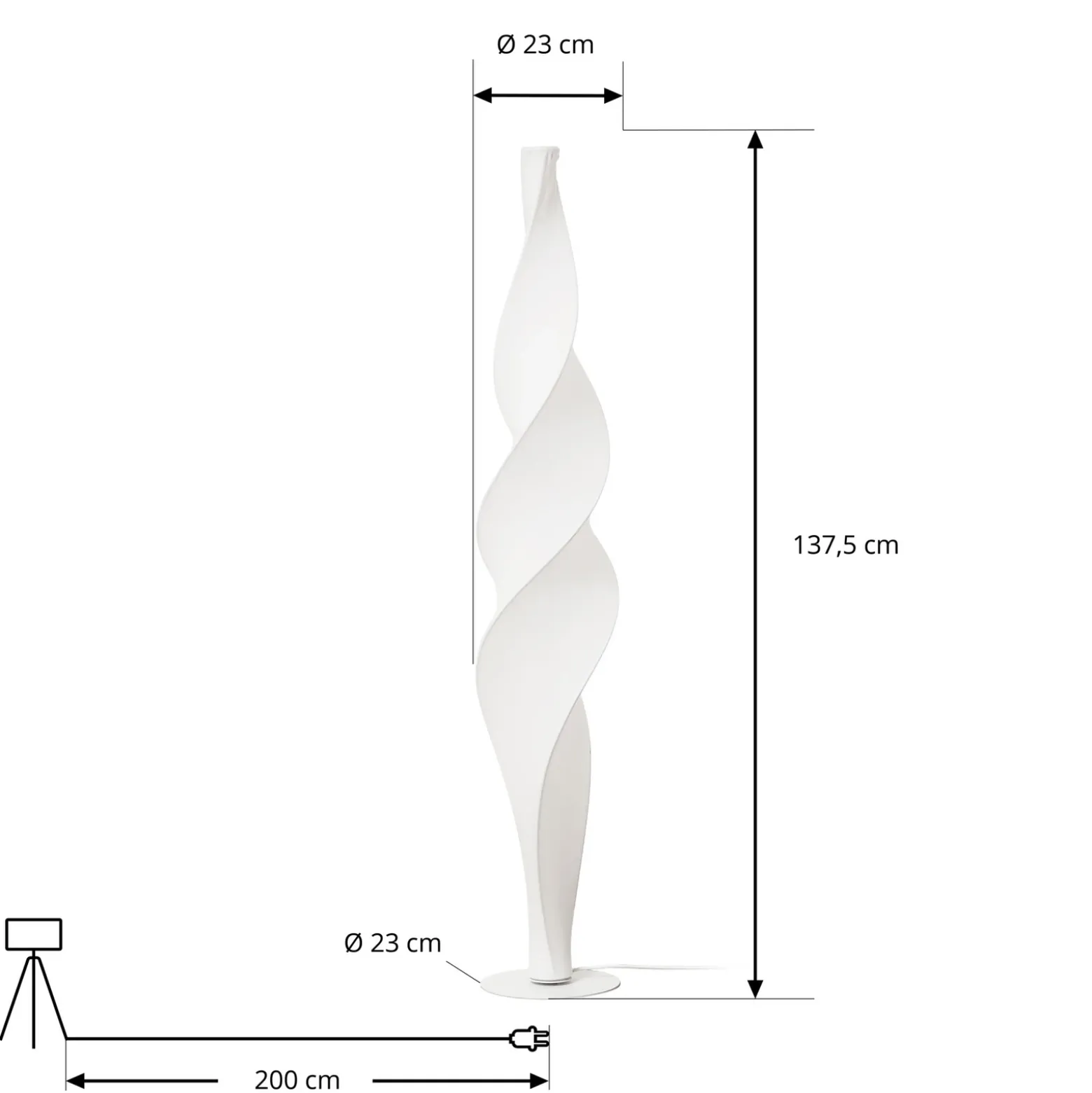 Lámpara de pie LED Lucande Novelle, blanca, CCT, altura 137 cm