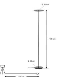 Lámpara de pie LED Lucande Raymond, negra, CCT, atenuable