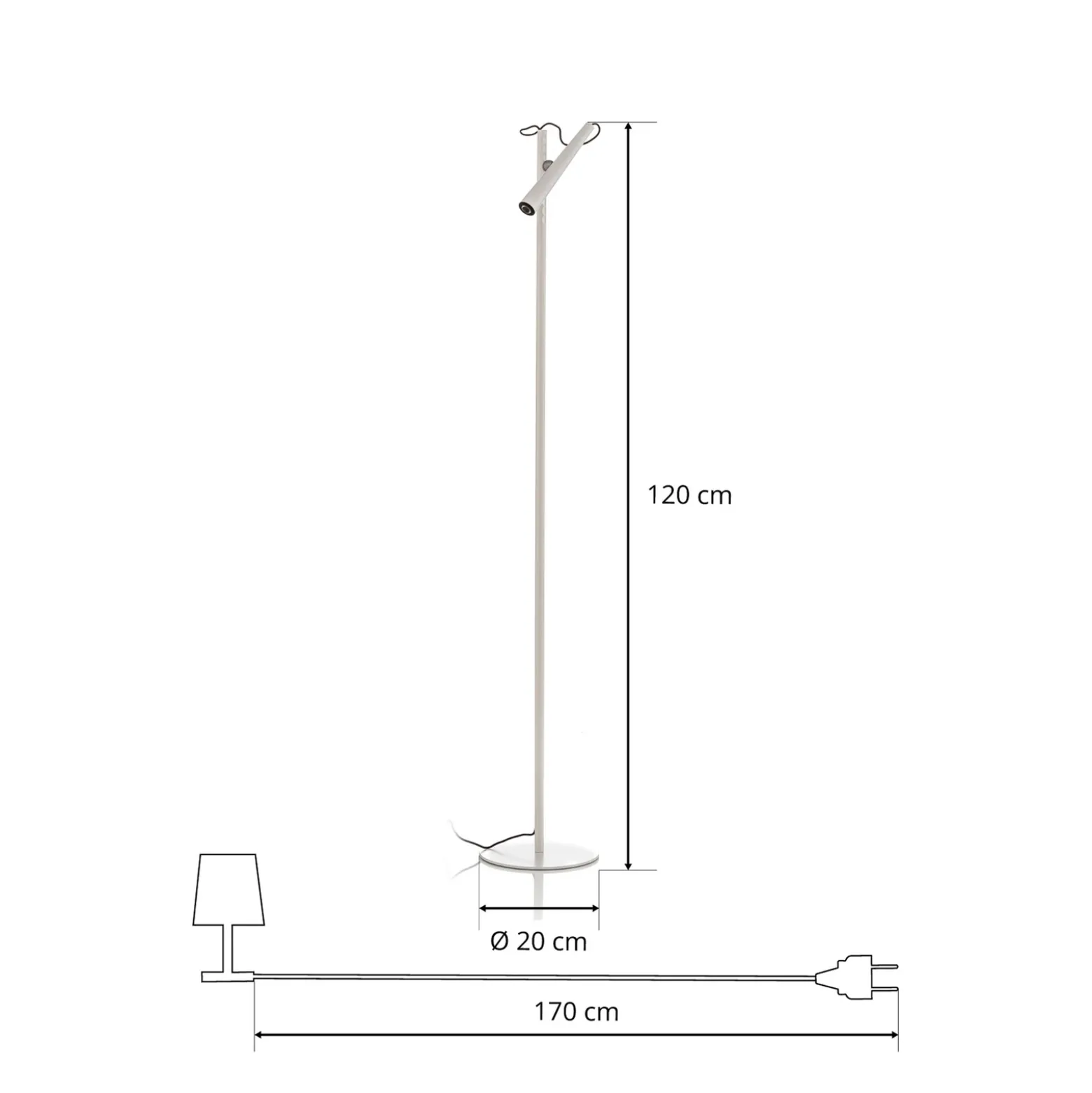 Lámpara de pie LED Magneto de Foscarini, blanca