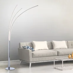Lámpara de pie LED Maja, cromo de 3 luces