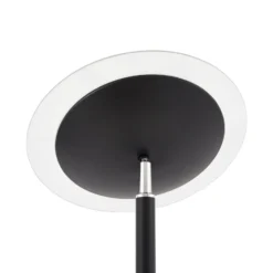 lámpara de pie LED Malea de Lindby, negra, lámpara de lectura, atenuable