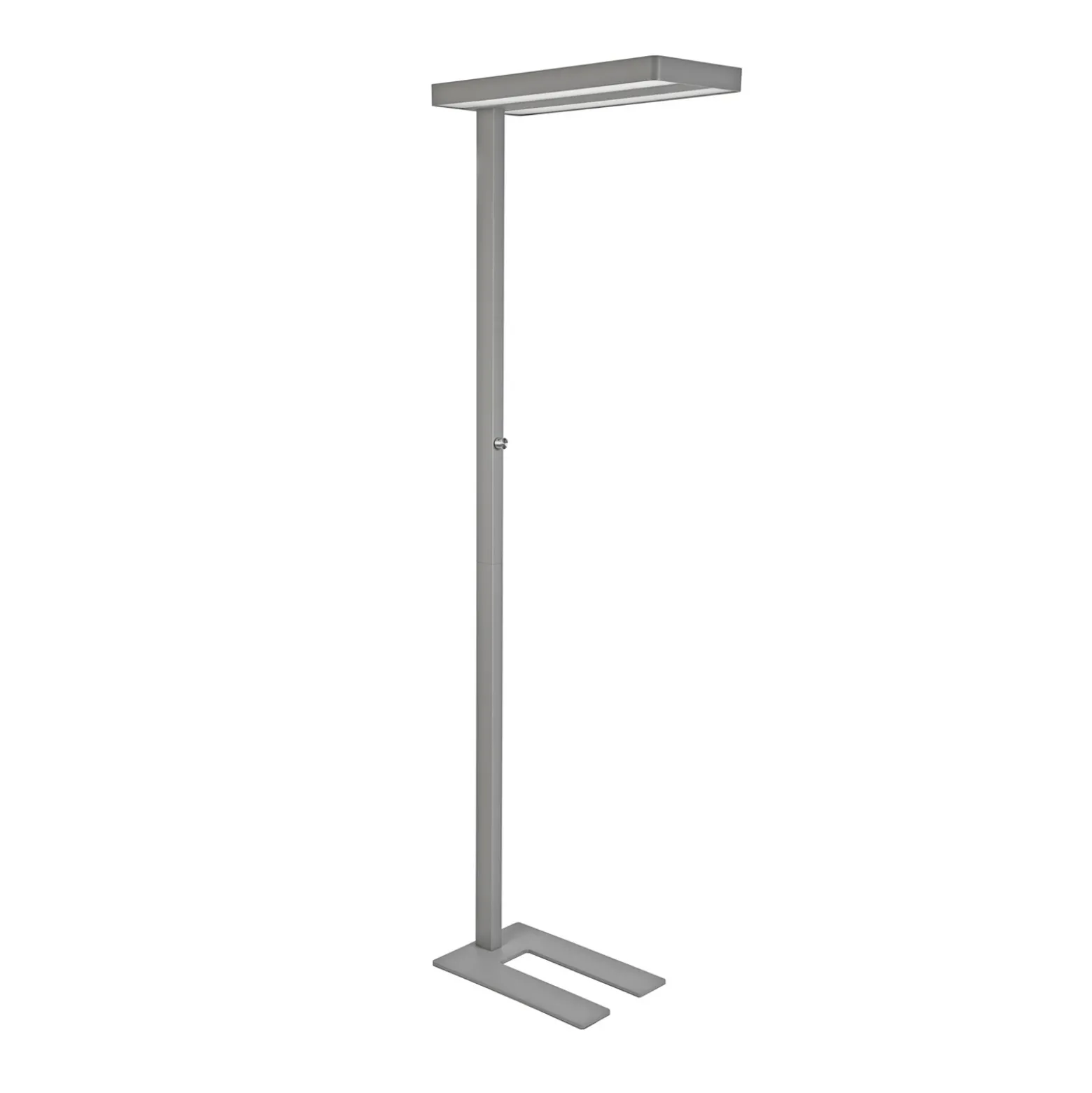 Lámpara de pie LED MAULjaval, color plata, 196 cm, base atenuable
