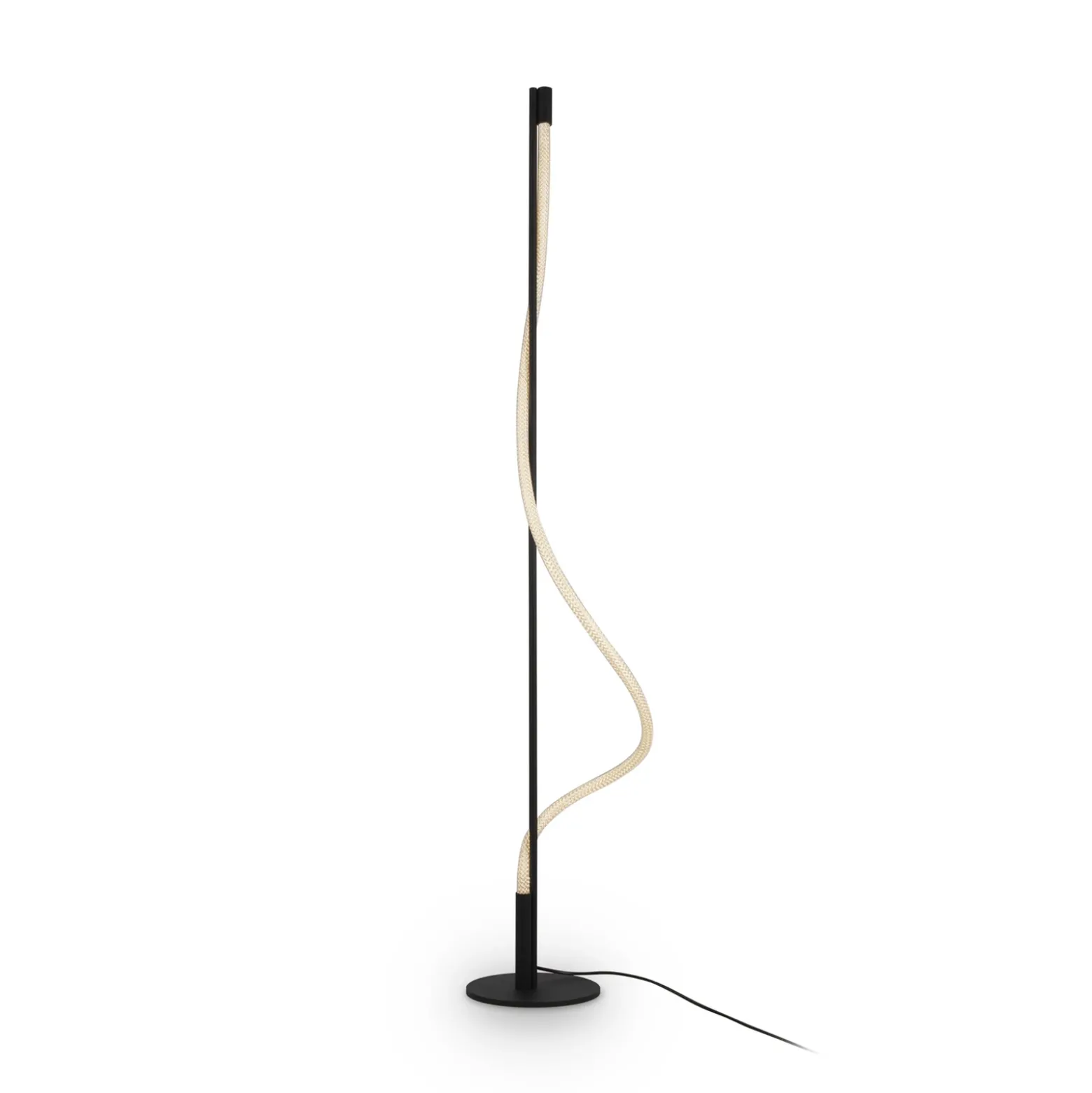 Lámpara de pie LED Maytoni Tau, negra, aluminio, altura 150 cm