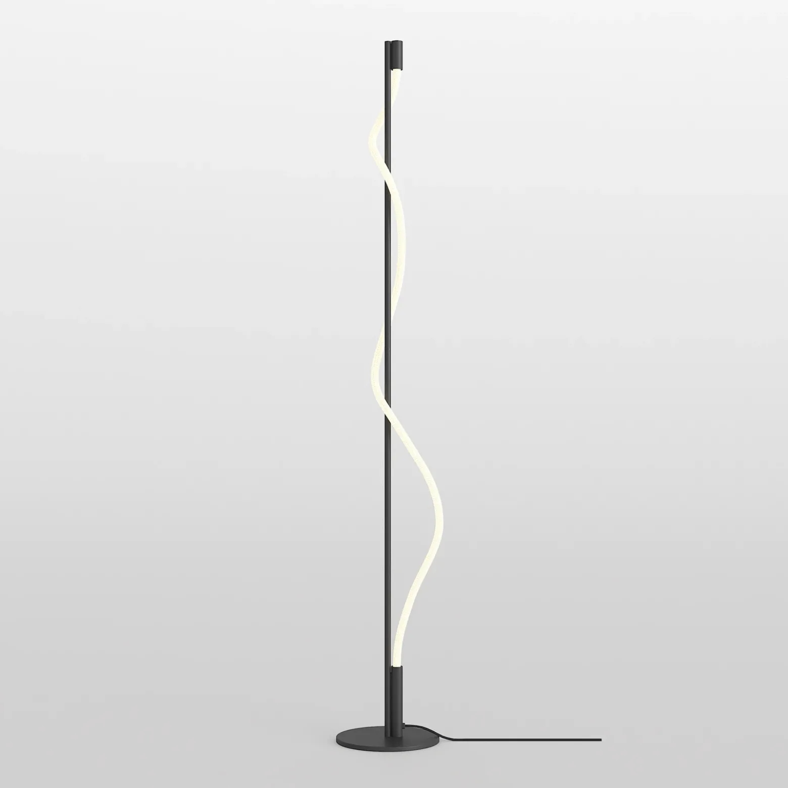 Lámpara de pie LED Maytoni Tau, negra, aluminio, altura 150 cm