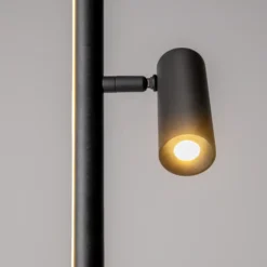 Lámpara de pie LED Maytoni Thin, negra, aluminio, altura 155 cm, atenuable