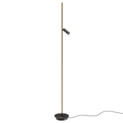 Lámpara de pie LED Maytoni Thin, negra, aluminio, altura 155 cm, atenuable