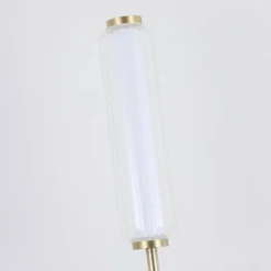 Lámpara de pie LED Mod, color latón, atenuable en 3 niveles, acero