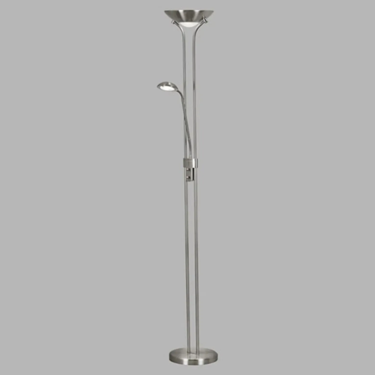 Lámpara de pie LED Mother & Child, plata, lámpara de lectura, atenuable
