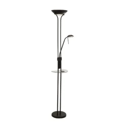 Lámpara de pie LED Mother & Child, negra, superficie de carga, atenuable