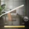 Lámpara de pie LED Mura, blanca, altura 170 cm, metal, regulador táctil