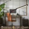 Lámpara de pie LED Mura, negro, altura 170 cm, metal, regulador táctil