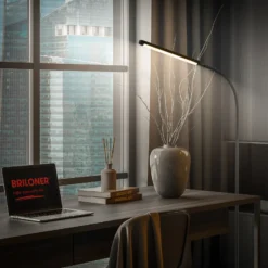 Lámpara de pie LED Mura, negro, altura 170 cm, metal, regulador táctil