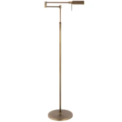 Lámpara de pie LED New Bari, bronce, altura 180 cm, metal, atenuador