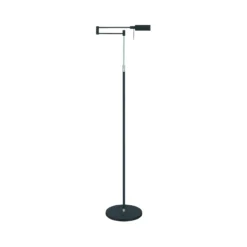 Lámpara de pie LED New Bari, negra, altura 139 cm, metal, atenuador