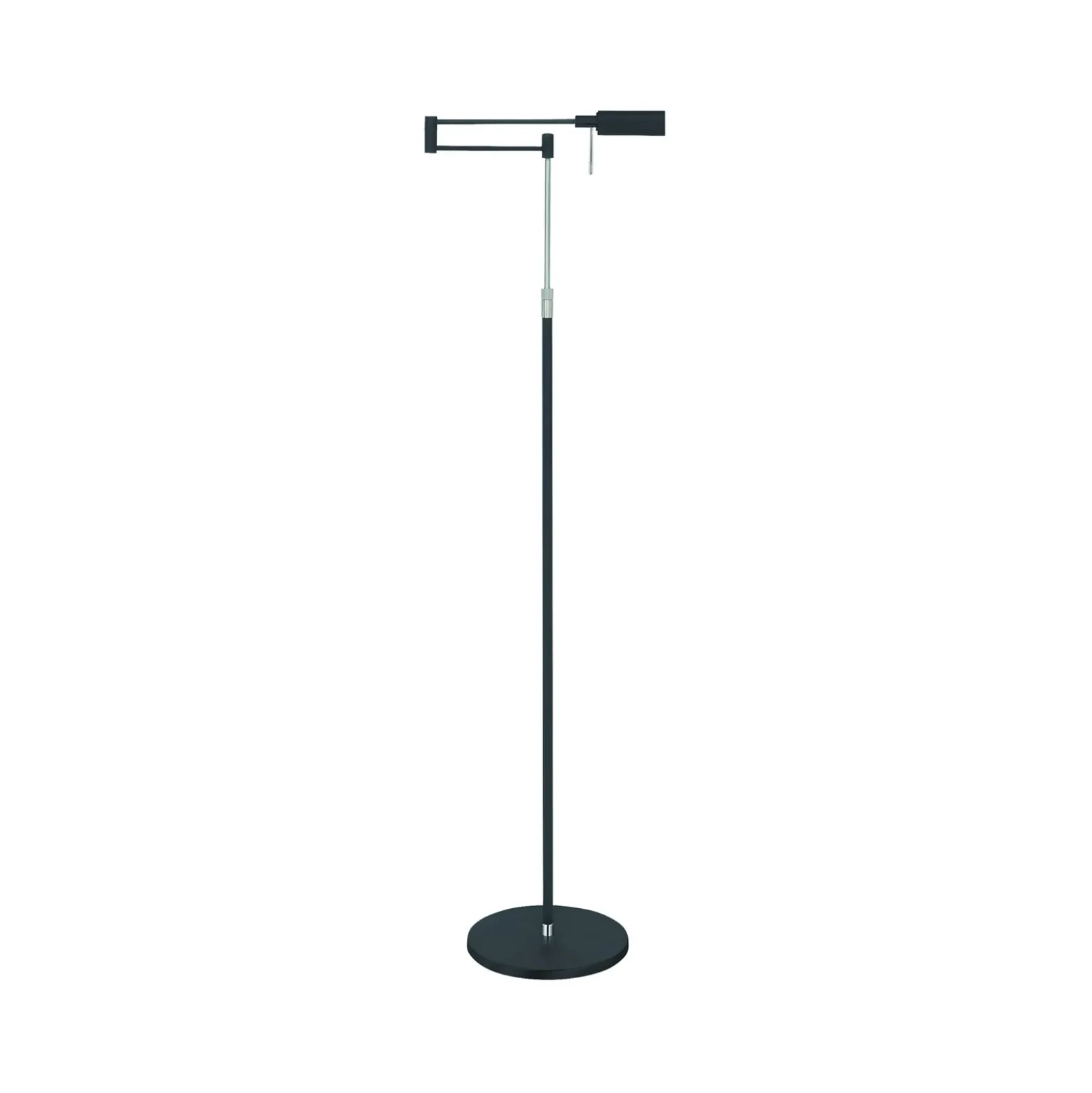 Lámpara de pie LED New Bari, negra, altura 139 cm, metal, atenuador