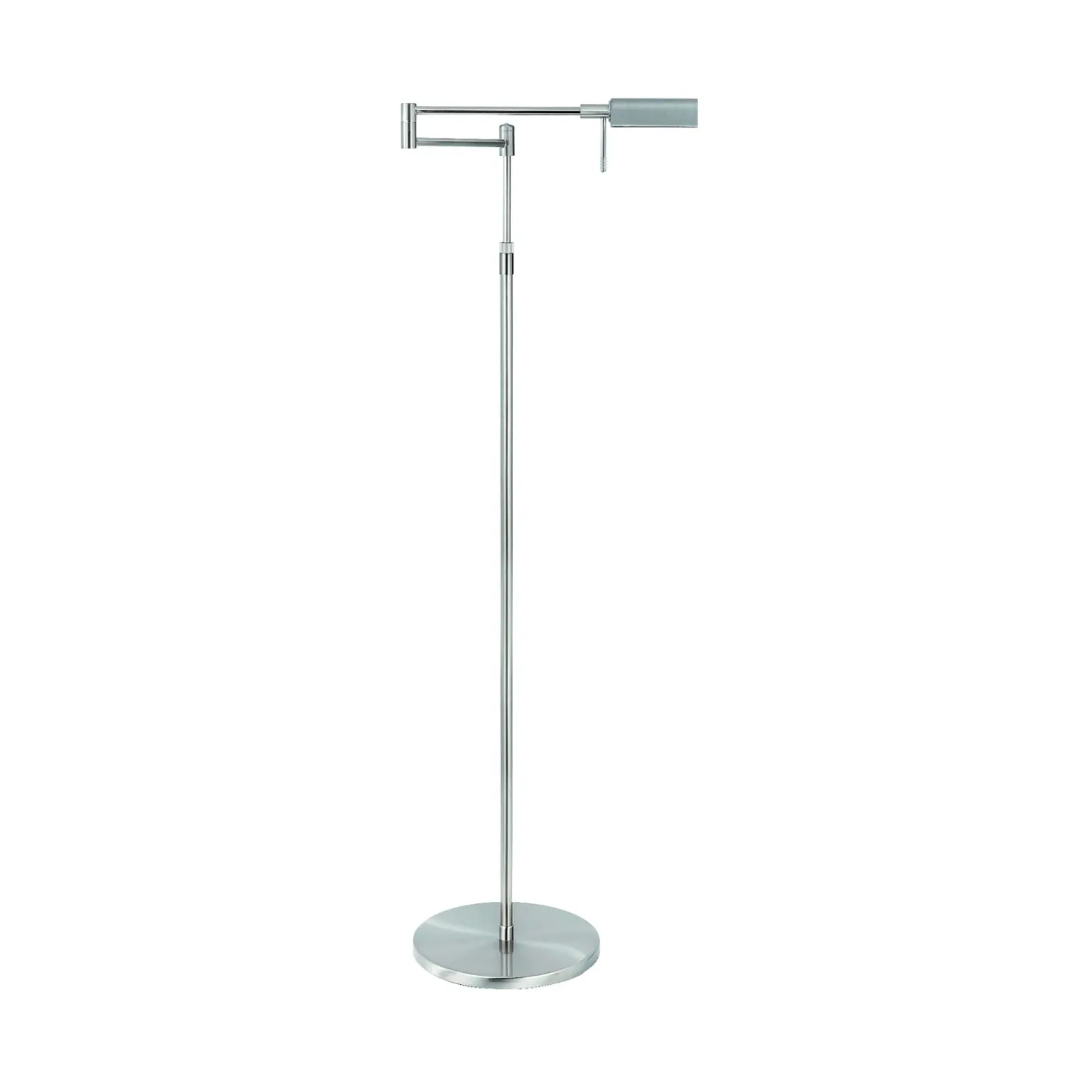 Lámpara de pie LED New Bari, níquel, altura 139 cm, metal, atenuador