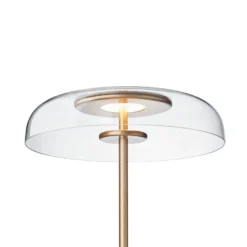 Lámpara de pie LED Nuura Blossi, altura 120 cm, color dorado/transparente