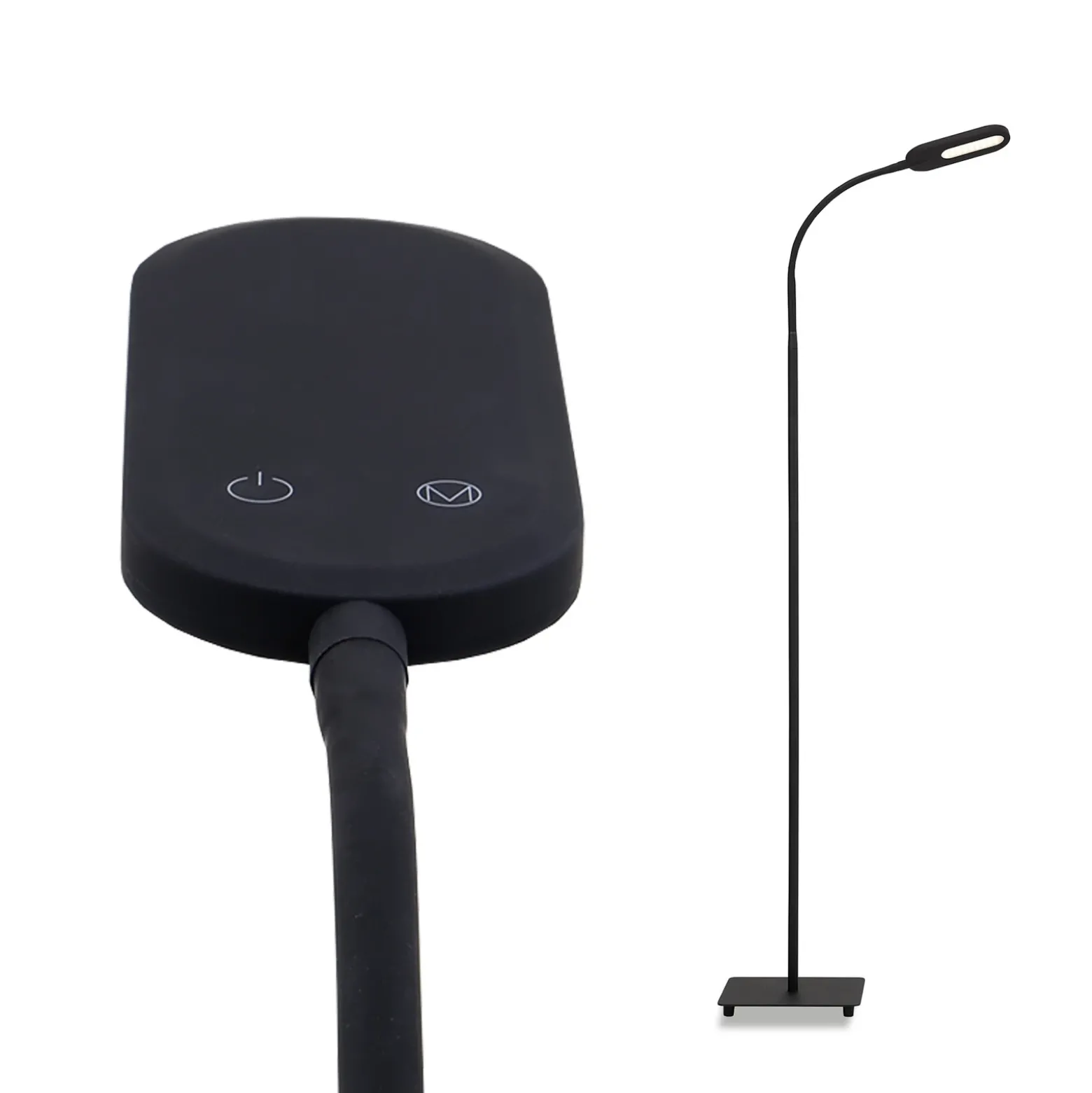 Lámpara de pie LED para oficina Office Step, atenuable, negra