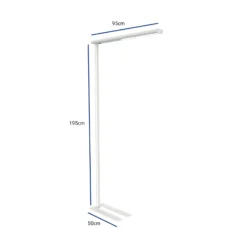 Lámpara de pie LED para oficina MAULjet, blanca, altura 195 cm