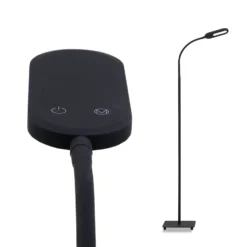 Lámpara de pie LED para oficina Office Step, atenuable, negra