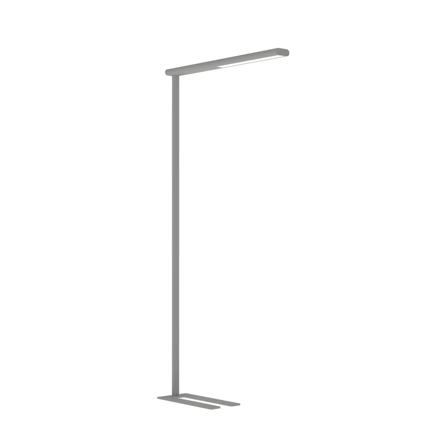 Lámpara de pie LED para oficina MAULjet, color plata, atenuable, 195 cm