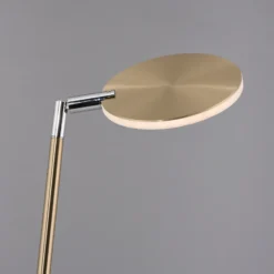 Lámpara de pie LED Paul Neuhaus Akku-Bente, latón, CCT, USB-C