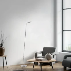 Lámpara de pie LED Paul Neuhaus Akku-Bente, gris, CCT, USB-C