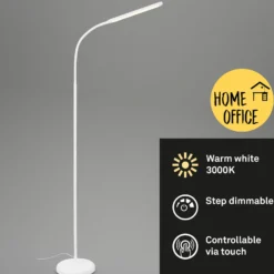 Lámpara de pie LED Pivaz ajustable touchdim blanco