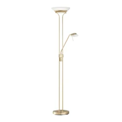 Lámpara de pie LED Pool, color latón, altura 182 cm, 2 luces.