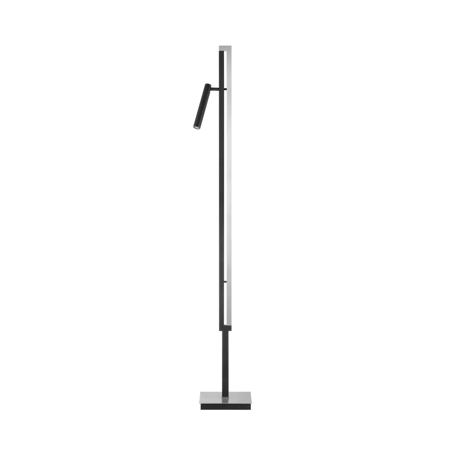 Lámpara de pie LED Pulse, negro, altura 150 cm, metal, brazo de lectura
