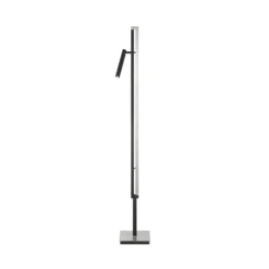 Lámpara de pie LED Pulse, negro, altura 150 cm, metal, brazo de lectura