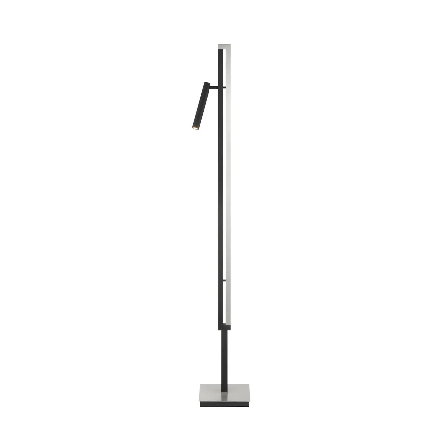 Lámpara de pie LED Pulse, negro, altura 150 cm, metal, brazo de lectura