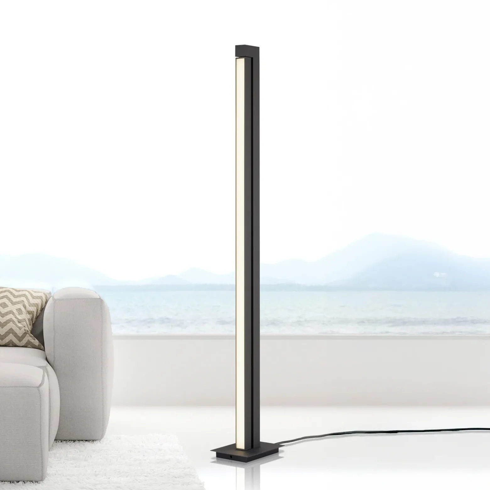 Lámpara de pie LED PURE Lines, antracita, control remoto, 140 cm