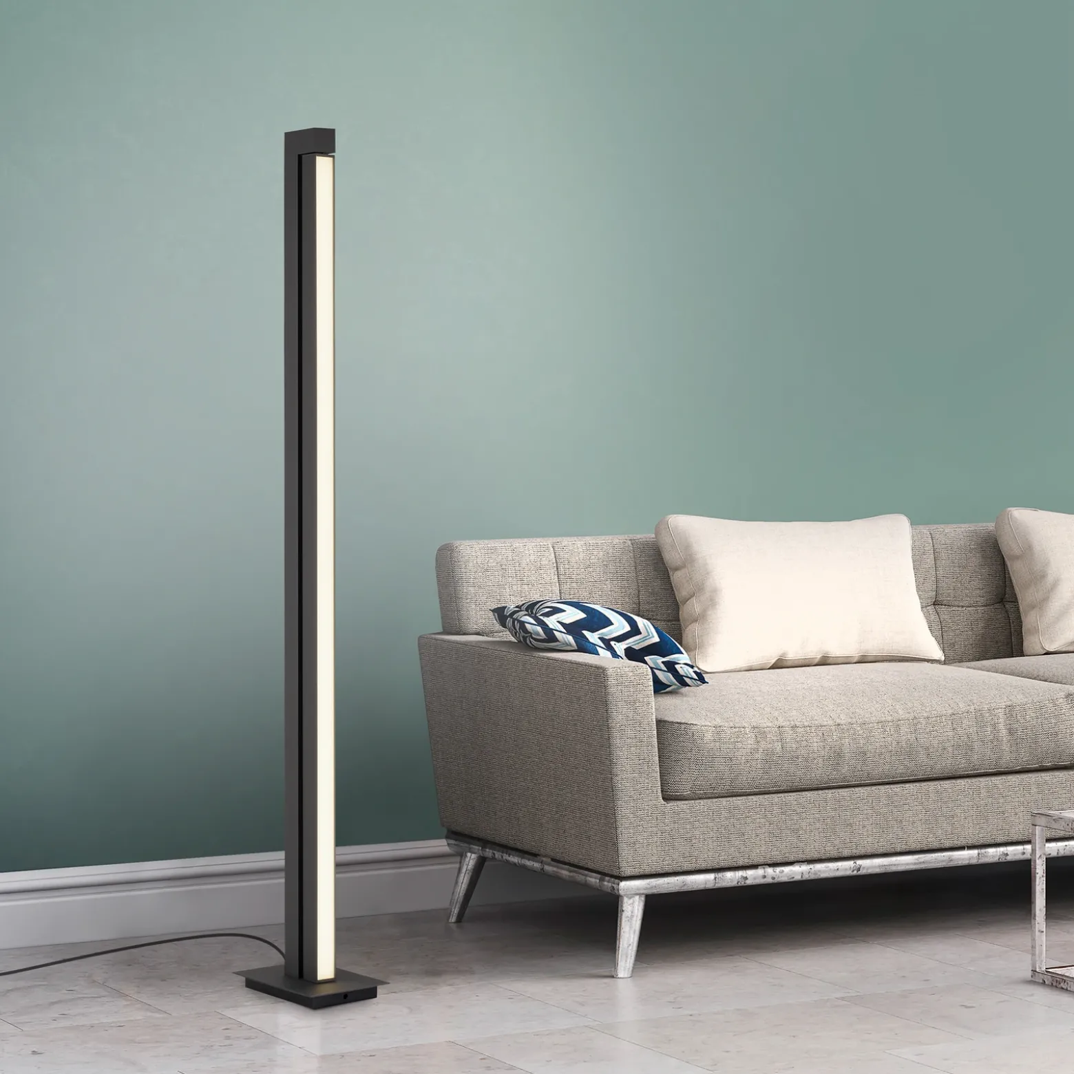 Lámpara de pie LED PURE Lines, antracita, control remoto, 140 cm