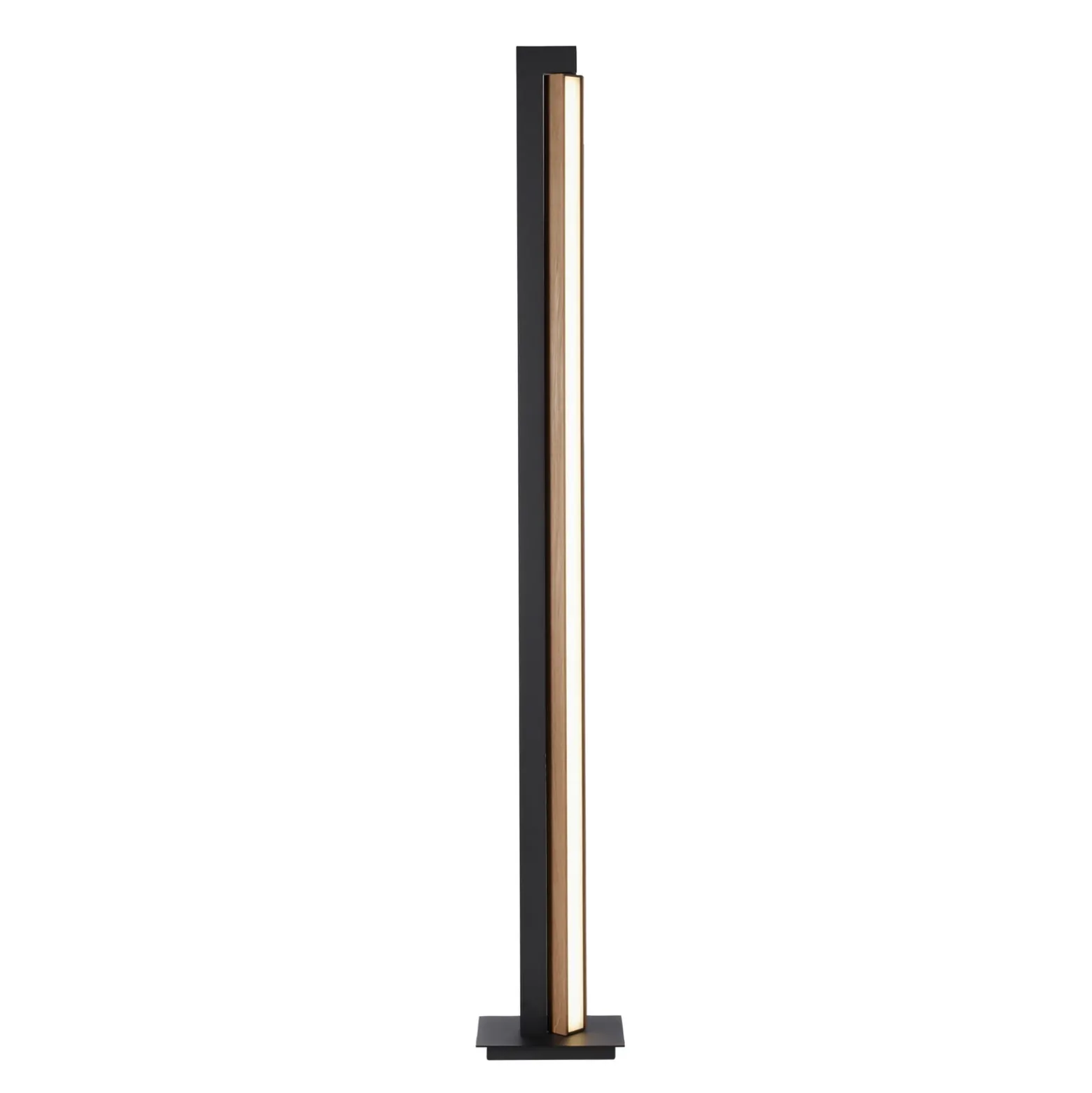 Lámpara de pie LED PURE Lines, negra, madera, control remoto, 140 cm