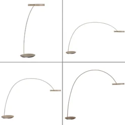 Lámpara de pie LED PURE Loop-Bow, color bronce, altura de 290 cm
