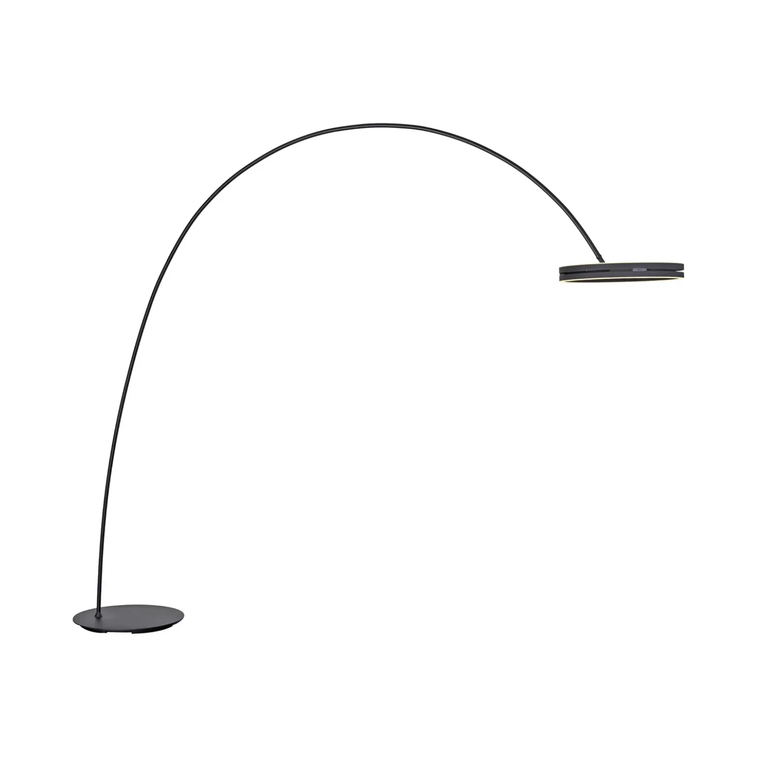 Lámpara de pie LED PURE Loop-Bow, negra, alcance de 290 cm, CCT