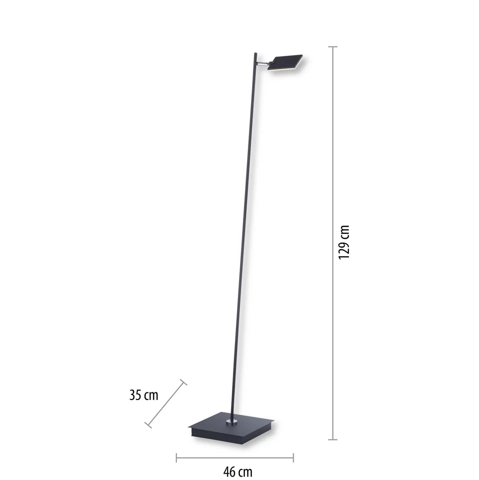 Lámpara de pie LED PURE Mira, negro perla, con control remoto