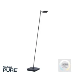 Lámpara de pie LED PURE Mira, negro perla, con control remoto