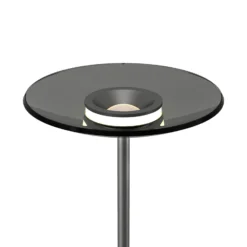 Lámpara de pie LED PURE Moon, platino, cristal ahumado, 180 cm